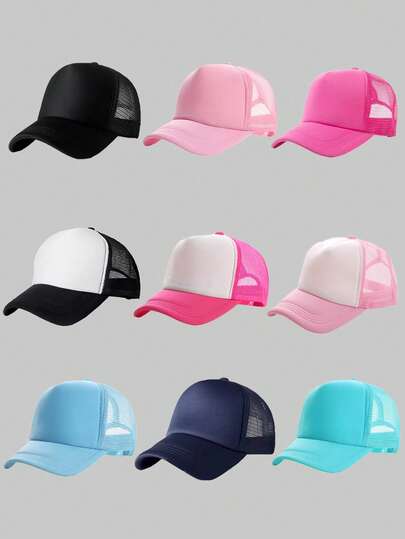 1PC Children Mesh Adjustable Baseball Cap Kpop Fashion Cap Girls Boys Sun Hats High Ponytail Tennis Hat Sports Boys Running Golf Visor Cap Elastic Hollow Top Style
