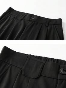 男士夏季POLO衫套装，休闲T恤上衣和时尚及膝短裤 - 黑色 - 查看 9