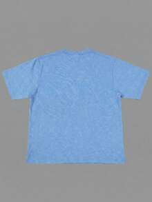 Áo thun nam GRDR kiểu retro Mỹ tối giản, cổ tròn, tay ngắn, chất liệu wash, thoải mái và thoáng khí cho mùa hè. - Màu xanh nhạt - Xem 3