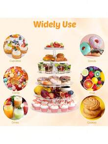 1pc Transparent Acrylic 2-6 Tier Cupcake Stand/Display Rack, High Clarity Acrylic Material, Detachable Multi-Tier Trays, Multi-Tier Display Rack, Reusable Multi-Tier Cupcake Tower, Multi-Tier Dessert Stand, Plastic Cupcake Tower, Display Rack, Macaron Display Rack, Cupcake Holder, Minimalist Cake Stand, Modern Dessert Tower, Cake Table Rack, Lollipop Cake Stand, Multi-Tier Cupcake Tree Tower, Multi-Purpose Dessert Rack, Cake Display Rack - Multicolor - View 9