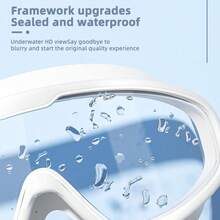 Large Frame Unisex Swimming Goggles, High Definition Wide Angle, Anti-Fog, Anti-UV, Soft Silicone - A - View 6