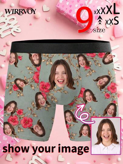 Customized Men's Briefs For Valentine's Day, Personalized Men's Underwear, Customized Briefs, Customized Briefs For Husband, Funny Expression Customized Briefs, Valentine's Day Gift, Anniversary Gift, Birthday Gift, Wedding Gift, Cute, Minimalist, Fun, Customized, Unique, Personalized, Ideal Gift For Him, Ideal Gift For Her, Boyfriend, Girlfriend, Family, Friends, Her, Customized Men's Underwear, Fashionable Autumn, Comfortable & Breathable, Autumn/Winter