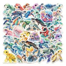 50pcs Sea Turtle Stickers, Cute Turtle Stickers, Waterproof Vinyl Stickers For Water Bottle, Srapbook, Laptop, Phone Case, Teens Adults Sea Turtle Sticker Halloween Christmas Gifts - Multicolor - View 9