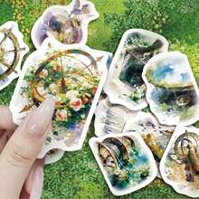 50pcs Steampunk Stickers, Distressed Vitality Theme, Watercolor Style, Graffiti Stickers For Decorating Guitar, Notebook, Luggage, DIY Planner, Computer, Diary And Memo, Retro Stickers, Decorative Stickers - Multicolor - View 2