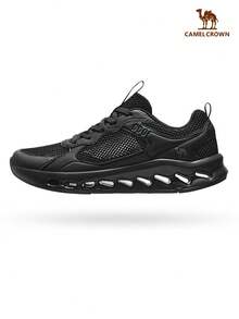 CAMEL CROWN Zapatillas de running transpirables y ligeras con amortiguación para hombres, adecuadas para uso casual al aire libre - Negro/gris frío - Ver 1