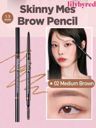 lilybyred K-Beaury Fine Eyebrow Pencil, Velvety Texture Eyebrow Pencil, Dual-Ended Design With Brush, 1.5mm Fine Tip, Easily Create Fluffy Eyebrows, Eyebrow Liner With Brush, Shaping, Defining, Filling Eyebrow Makeup, Long-Lasting Waterproof And Sweat-Proof, Korean Makeup
