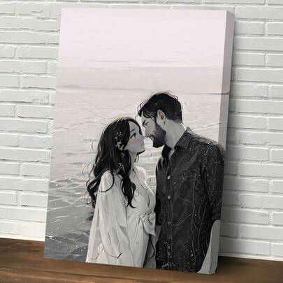 1pc Customized Canvas Print, Customize Your Favorite Image Canvas Decor With Frame, Personalized Wall Art With Your Photo, Wooden Frame, Suitable For Bedroom, Living Room, Kitchen Or Bathroom Decoration, Canvas Wall Art