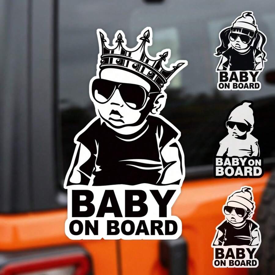 1张乙烯基“车内有婴儿”贴纸，趣味儿童汽车窗贴，耐用防水，易于粘贴和移除