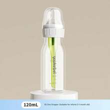 1个儿童婴儿水瓶，学生饮水杯，可爱吸管水瓶，刻度水瓶，幼儿园吸盘球水瓶，防呛吸管杯，250毫升/120毫升容量 - 白綠色 - 查看 12