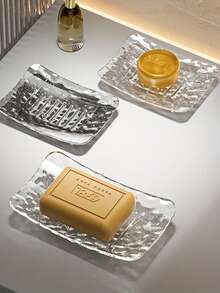 1 pieza Bandeja de baño, Plato de jabón con patrón de glaciar. Soporte de jabón de drenaje, Caja de jabón de baño, Plato de jabón de tocador, Dispensador de jabón montado en la pared - Multicolor - Ver 5