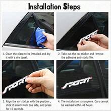 Metal Car Sport Sticker Car Sport Emblems 3D Premium Car Side Fender Rear Trunk Emblem Logo Badge Decals Car Exterior Decoration Accessories Car Emblem Fit For All Cars Bumper Window - Bạc sáng - Xem 5