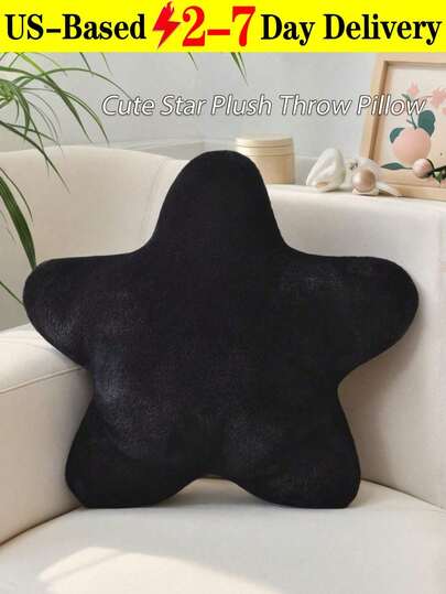 11.81"/15.74" Cute Star Plush Throw Pillow, Soft Faux Fur Material Cushion, Christmas Decoration For Sofa, Bedroom And Living Room, Great Christmas Gift For Family And Friends