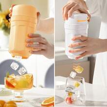 旋转式瓶装制冰器，配3个冰格，旋转式冰格带防尘盖，旋转即可取出冰块，轻松旋转即可取出，适用于饮料、咖啡、鸡尾酒（绿色） - 彩色 - 查看 4