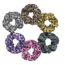 6 unids/lote Scrunchies de satén accesorios de moda para mujer estampado Ditsy Floral banda elástica para el cabello Cola de Caballo titular corbata de goma leopardo lindo AWAY - PJ319-03 - Ver 5