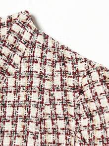 格纹修身立领夹克，适合春秋季穿着 - 彩色 - 查看 4