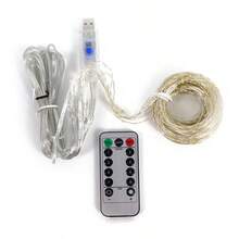 1pc USB Powered Curtain Lights, 600/300/200/100 LED String Lights, 8 Modes, Suitable For Birthday, Wedding, Party, Room, Window, Holiday Decoration (Remote Control Batteries Not Included) - USB Plug - View 7