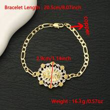 一件时尚精致的圣犹达吊坠手链，华丽优雅的瓜达卢佩圣母护身符手镯，基督教圣物首饰，日常佩戴节日礼物 - 金色 - 查看 8