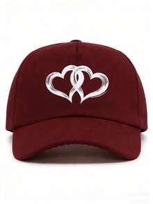 1顶儿童双心图案棒球帽，时尚男女童遮阳帽，防紫外线，可调节儿童休闲帽，适合日常/上学佩戴 - 彩色 - 查看 8