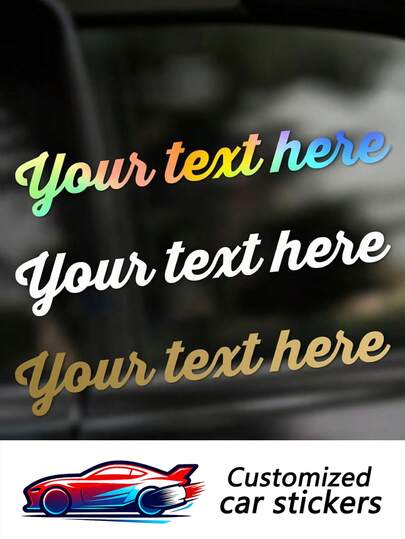 1pc Personalized Car Vinyl Decal, Custom Car Side Window Sticker, Waterproof Self-Adhesive Car Body Decoration Sticker, Suitable For Motorcycle, Car, Truck, Electric Vehicle, Bicycle, Compatible With Smooth Surfaces Like Glass, Metal, Plastic, Ceramic, Creative DIY Art Lettering Sticker