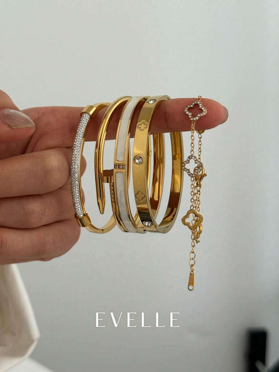 Gold Bracelet, Elegant Minimalist Design, Suitable For Dates, Gatherings, Party Gifts - Gold - View 1