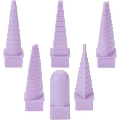 KLONKEE 6件套6种款式绕线弯曲棒塑料首饰造型弯曲棒套装中号兰花首饰制作弯曲工具，用于首饰绕线和开口圈成型