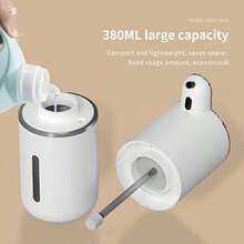 DONASIRA Dispensador de jabón inteligente sin contacto con sensor infrarrojo, capacidad de 380ml, dispensador automático de detergente para baño, botella portátil redonda para lavado de manos, dispositivo recargable de lavado de manos con sensor, adecuado para cocina y baño, nuevo lanzamiento para la primavera - Ver 10
