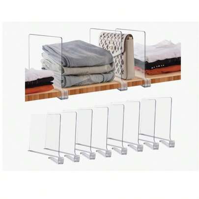 Kit 2 Clear Acrílico Prateleira Divisor Para Bolsas Armários Transparente