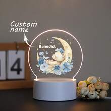 1pc Personalized Name Night Light, Children's Birthday Gift Customization, Friend Custom Gift, Bedroom Decor Customization, Party Decor Customization, Party Decor, Custom Moon Night Light, Back To School Gift - Black - View 21