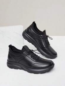 CAMEL CROWN Men's Loafers,Comfortable Casual Men's Leather Soft Sole Business Loafers Leather Shoes - Black - View 2