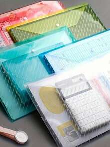 10 Peças/20 Peças Conjunto de Pastas de Arquivo A4 com Clipes, Multicoloridas, Adequadas para Armazenar Provas, Livros Escolares e Organizar Documentos de Escritório. Pasta Anelar A4 Durável com Mecanismo de Trava, Aplicável para Escola, Escritório, Organização Doméstica - Conjuntos - Visão 3