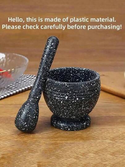 2pcs/1set Of Garlic Puree Press Bowl And Pestle Set, Grinding Bowl, Kitchen Garlic Press Bowl, Food Chopper, PP Material Multi-Purpose Grinder, Garlic Crusher, Spice And Vanilla Tool, And Restaurant Kitchen Grain And Supplement Grinder, Vanilla Chopper, Household Pepper Grinder, Manual Garlic Puree Press, Plastic Pepper Grinder, Kitchen Pepper Chopper, Kitchen Small Tools, Kitchen Supplies, Gifts For Women, Gifts For Men, Gifts For Family