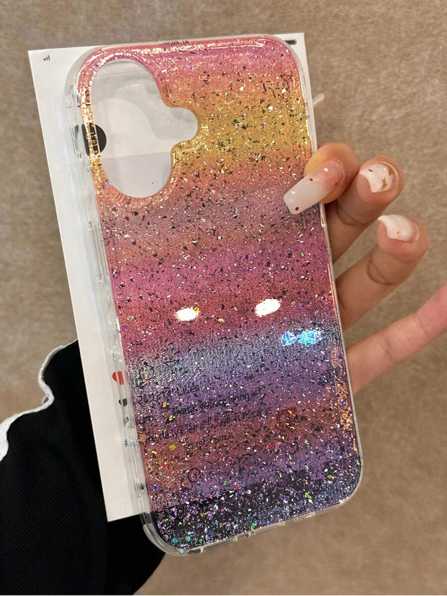 IMD 亮片渐变光泽保护手机壳，兼容 17 Pro/17 Air/17/17 Pro Max/16/11/16 Pro/16 Plus/16 Pro Max/16 e/15 Pro Max/13/14/12/XS/XR/7G/8P，亮片渐变光泽 15 Pro Max 手机壳，新款 14 防摔 13 男女通用 12/11 超薄磨砂 14 Pro Max/11/14/13/极简 15 软硅胶防摔手机保护壳 - 彩色 - 查看 1