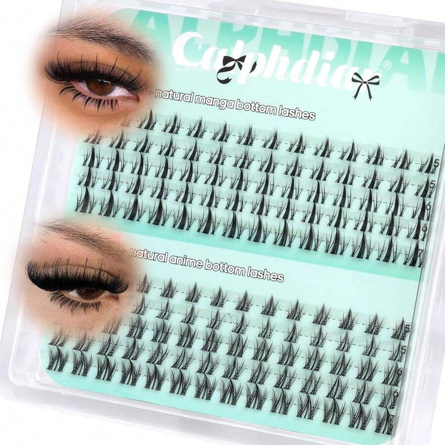 Calphdiar Bottom Lash Clusters Fairy Lashes Clusters Manga Bottom Eyelash Clusters Natural Bottom Lash Extension 5 - 7mm Individual Lashes 2 Styles Anime Lower Eyelash Extensions Bottom Cluster Lashes - F-Fairy 2款下睫毛 - 查看 1