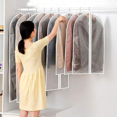 5 buc saci de praf transparenți, saci anti-praf pentru haine lavabili, saci de praf complet închiși, potriviți pentru depozitarea hainelor, decorațiuni interioare, dormitor, tricouri pentru femei, pantaloni, rochii, organizarea depozitării, articole esențiale de călătorie