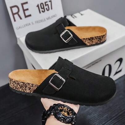 1双男女通用新款毛绒闭趾拖鞋，软底钓鱼鞋，厚底凉拖鞋