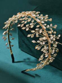 1pc Sparkling Crystal Bridal Headband, Handmade Women Hair Hoop Headpiece Suitable For Wedding, Party, Ball,Summer,Beach - Multicolor - View 4