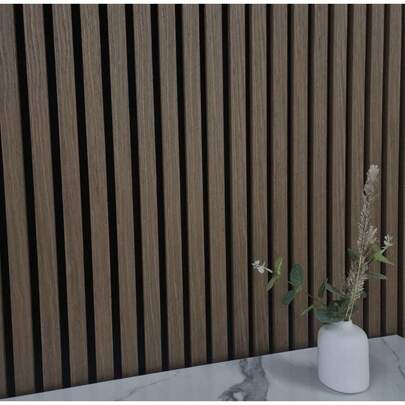 Wall Panel Dark Oak Decorative Wooden Panelling 3D Slatted Acoustic Panel