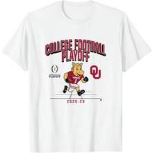 Oklahoma Sooners College Football Playoff Mascot Text 2025 T-Shirt - White - View 1