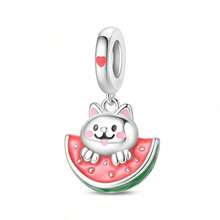 1 Piece Silver Plated Fruit Treats Series-Small Green Pear Raspberry Lemon Cool Encounter Apple Candy Heart Cat Popsicle Starlight Cone Cat Melon Eater Pendant Fruit Platter Sweet Cherry Beads Suitable For Original Serpent Bracelet Necklace Bracelet Beads DIY Jewelry Making Luxury Girlfriend Gift - Multicolor - View 20