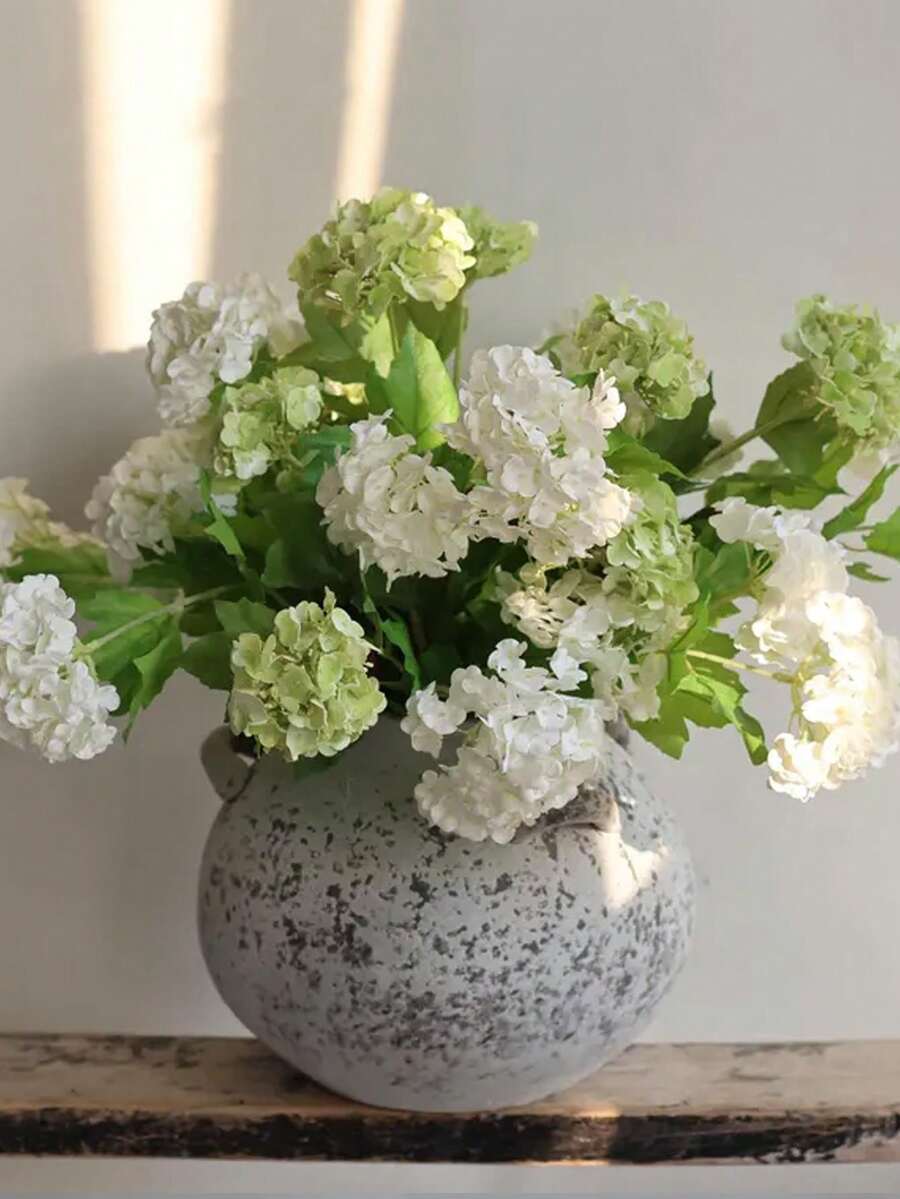1朵人造雪球花，仿真绣球花束，人造植物，DIY花卉装饰，婚礼、家居/房间/厨房装饰花瓶填充物，礼品