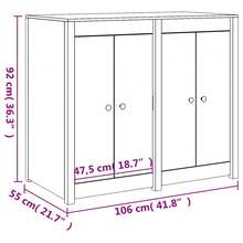 vidaXL Outdoor-Küchenschrank Massivholz Kiefer - Braun - Übersicht 12