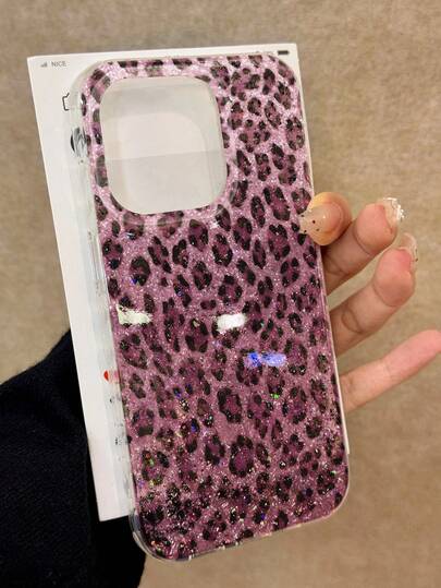 Coque de téléphone épaisse antichoc en résine pailletée imprimée léopard, compatible avec iPhone 17, 17 Pro, 17 Pro Max, 16/11/16 Pro/16 Plus/16 Pro Max/16e/15 Pro Max/13/14/12/XS/XR, 15 Pro Max, 16, XR /7/8 /16 Pro Max/15 Pro Max/12 Pro Max/13 Pro Max/14 Pro Max 13 11 12p14 P11 Coque souple P12 anti-chute XS.XR