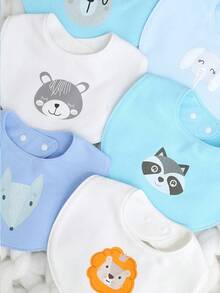 momscare 3 Cái/bộ Yếm Bé Trai Ngẫu Nhiên Với Họa Tiết Động Vật Dễ Thương - Nhiều màu - Xem 3