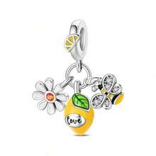 1 Piece Silver Plated Fruit Treats Series-Small Green Pear Raspberry Lemon Cool Encounter Apple Candy Heart Cat Popsicle Starlight Cone Cat Melon Eater Pendant Fruit Platter Sweet Cherry Beads Suitable For Original Serpent Bracelet Necklace Bracelet Beads DIY Jewelry Making Luxury Girlfriend Gift - Multicolor - View 15