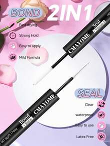 Eyelash Glue Tool Kit, Waterproof Eyelash Glue, Includes Eyelash Glue, Setting Liquid, Remover Liquid, Eyelash Tweezers, Sweat-Proof, Soft, Quick-Drying, Non-Irritating, Essential Eye Makeup Tools - Multicolor - View 3