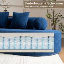 327cm Large, Thick, Fitted With A Sofa With A Knob And A Cloudy Couch, The Elegant Construction Is And One Of The Three-Tier Models, It Must Be Included, And It Cannot Be Left Behind. - Blue - View 2