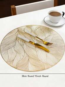 法式浪漫圆形PVC餐垫，创意印花奢华保温餐桌垫，防水餐垫 - 餐墊 - 查看 4
