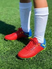 Boys Girls Soccer Football Cleats Shoes(Toddler/Little Kid/Big Kid) Back To School Shoes - 紅色 - 查看 4