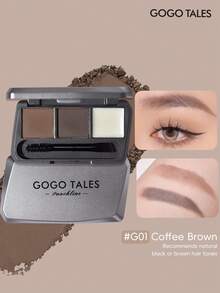 GOGO TALES 3-Color Eyebrow Powder & Pomade Palette, Sweat-Proof & Smudge-Proof, Velvet Matte Finish, Long-Lasting Powder & Natural Pomade, Suitable For Beginners GOGOTALES - #G01 Coffee Brown - View 6