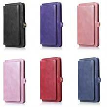 For IPhone 17/17 Air/17 Pro Max/16/11/12/13/14/15 Pro Max/15 Plus/13 Mini Wallet Case, Wireless Charging Compatible, Flip Folio Leather-Style Phone Case With Card Holder, Magnetic Closure Credit Card Slot, Protective Wallet Cover, Best Choice For Holidays And Birthday Gifts - 粉色 - 查看 8